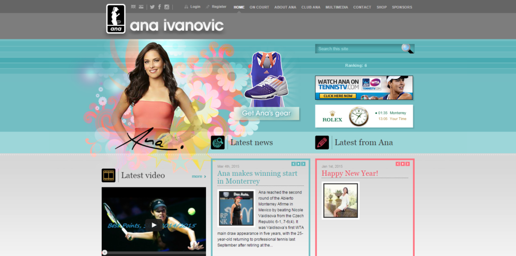 Ana Ivanovic Official Website