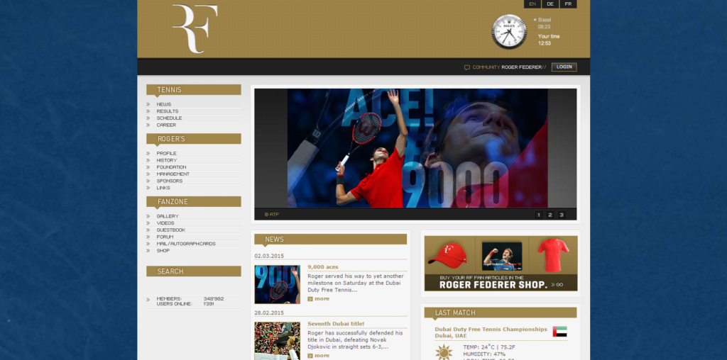 Roger Federer Official Website