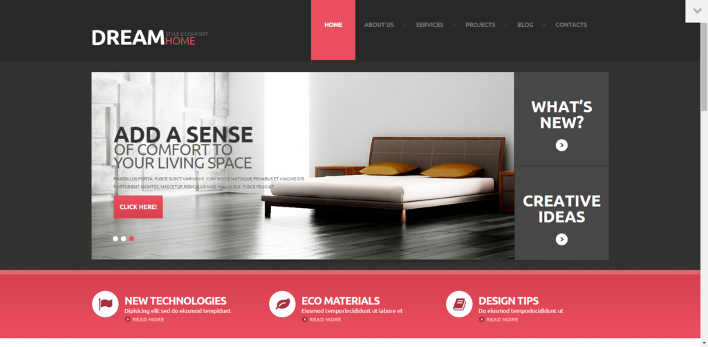 Dream - Interior Design Responsive WordPress Theme